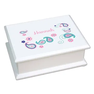 Lift Top Jewelry Box - Pink Teal Paisley