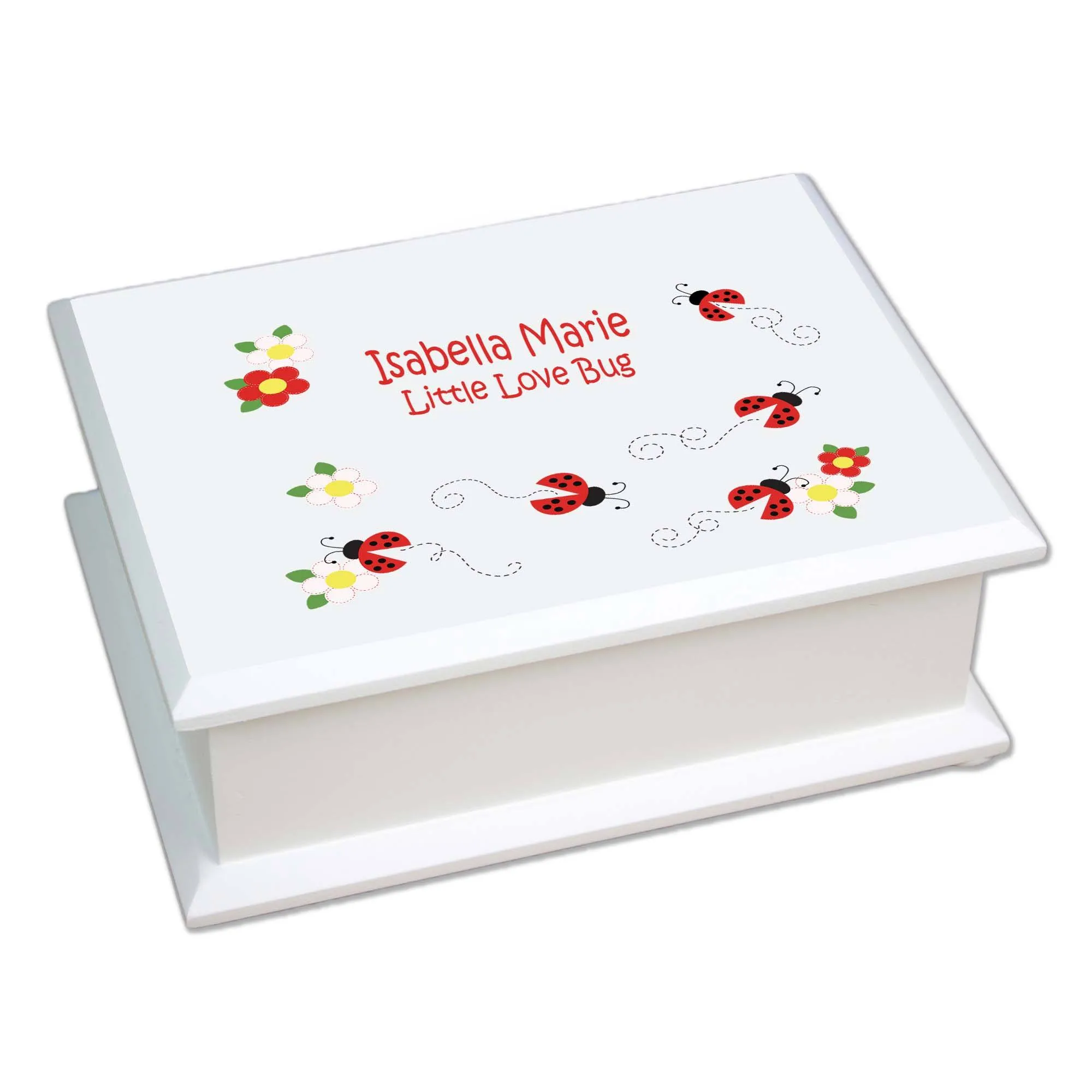 Lift Top Jewelry Box - Red Ladybugs