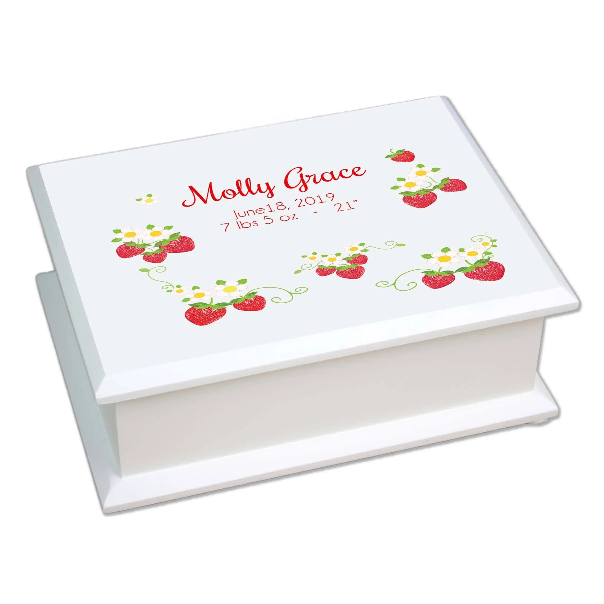 Lift Top Jewelry Box - Strawberry