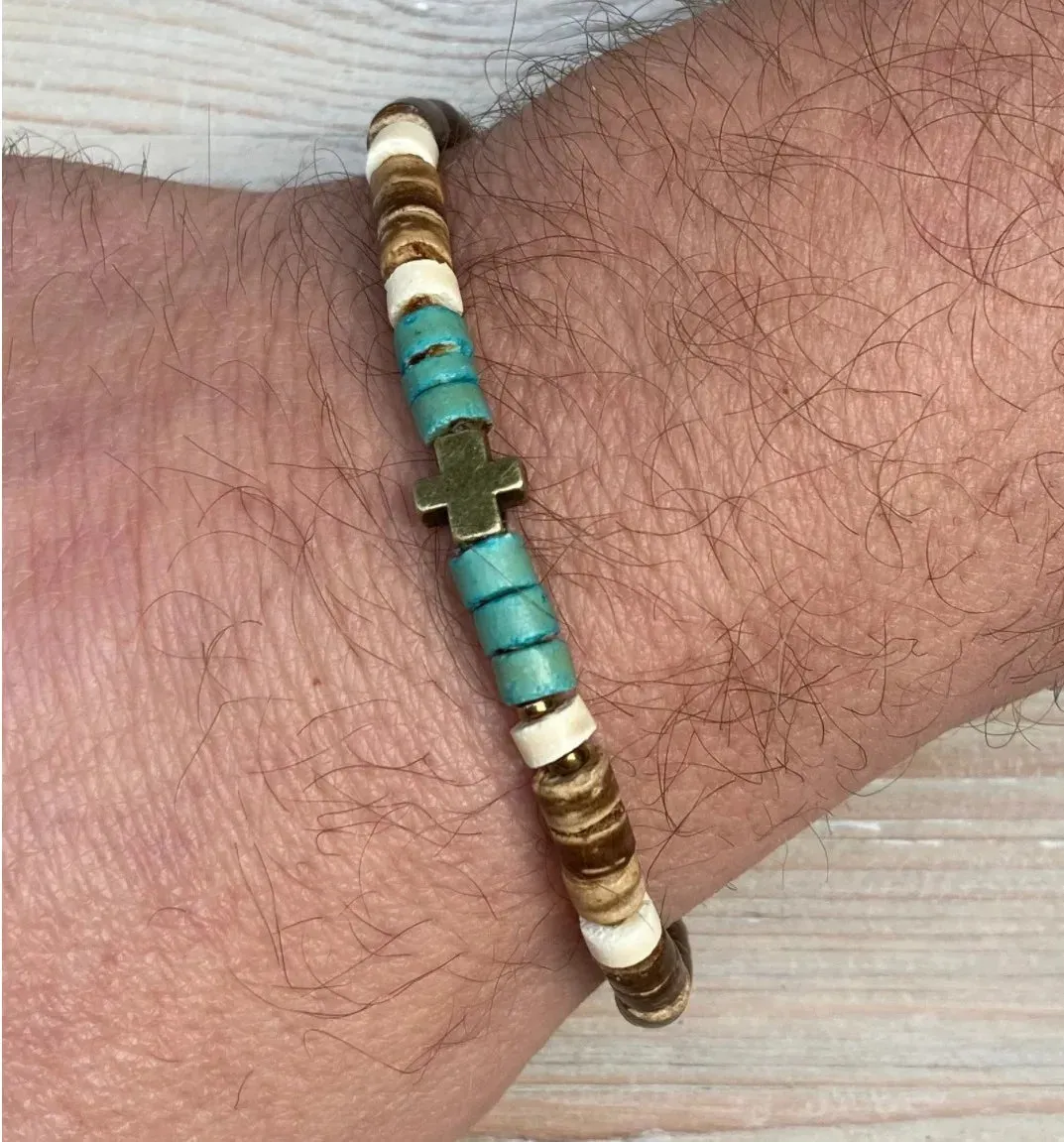 Mens Beaded Bracelet Surfer Style Bracelet.Mens Bracelet Stack Stacking Bracelets Stretch Boho Bracelets