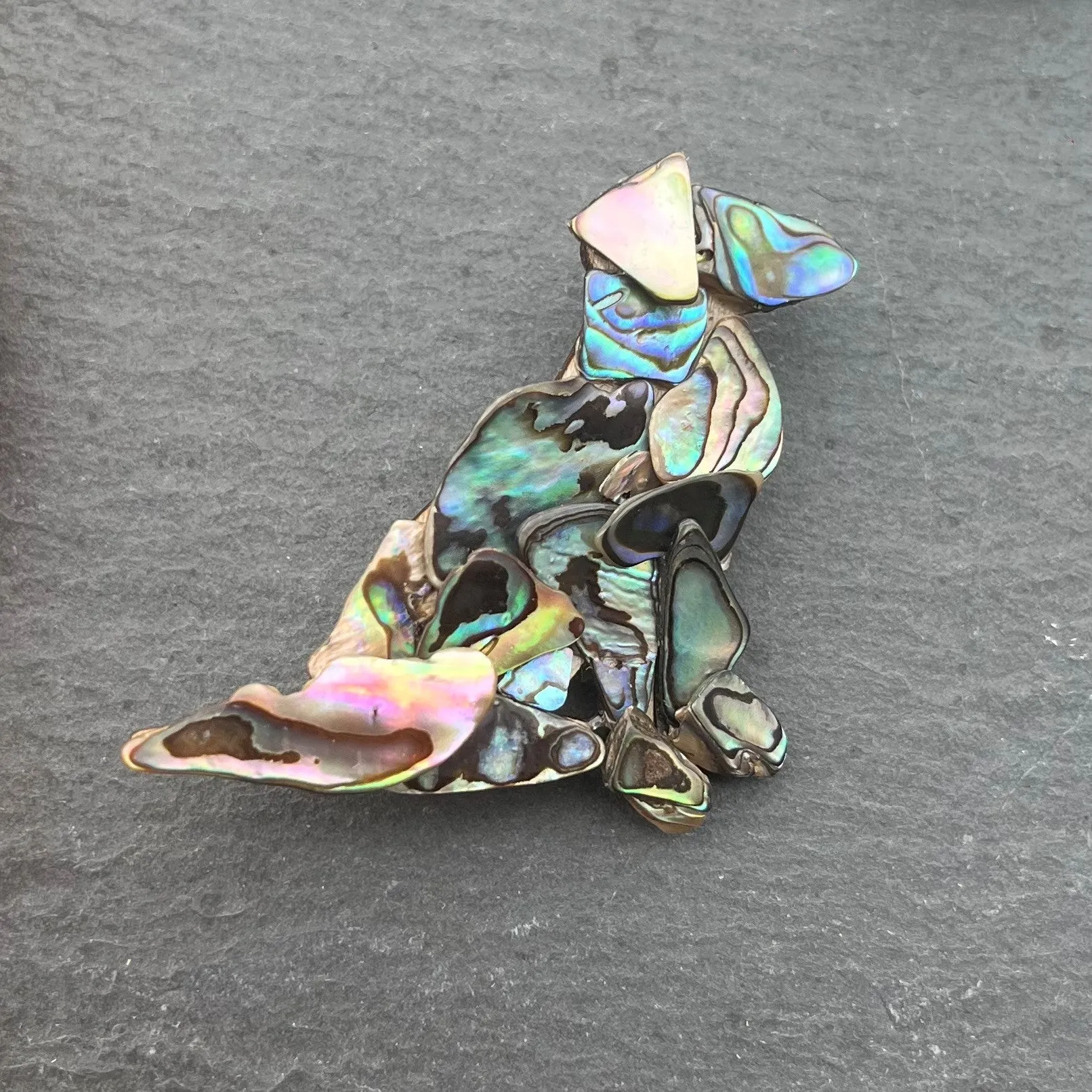 Mosaic Paua Shell Brooches - by Mhairi Sim - Girl Paua