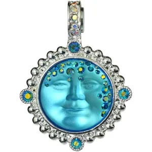 Mystic Goddess Seaview Moon 18mm Magnetic Enhancer (Sterling Silvertone/Blue Sphinx)