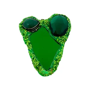 NEON GREEN AVENTURINE HEART BROOCH, 2023