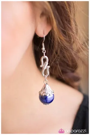 Paparazzi Earring ~ I Am Hooked - Blue