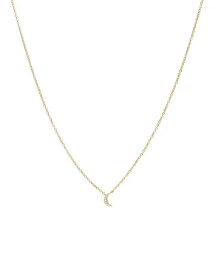 Pavé Moon Diamond Necklace