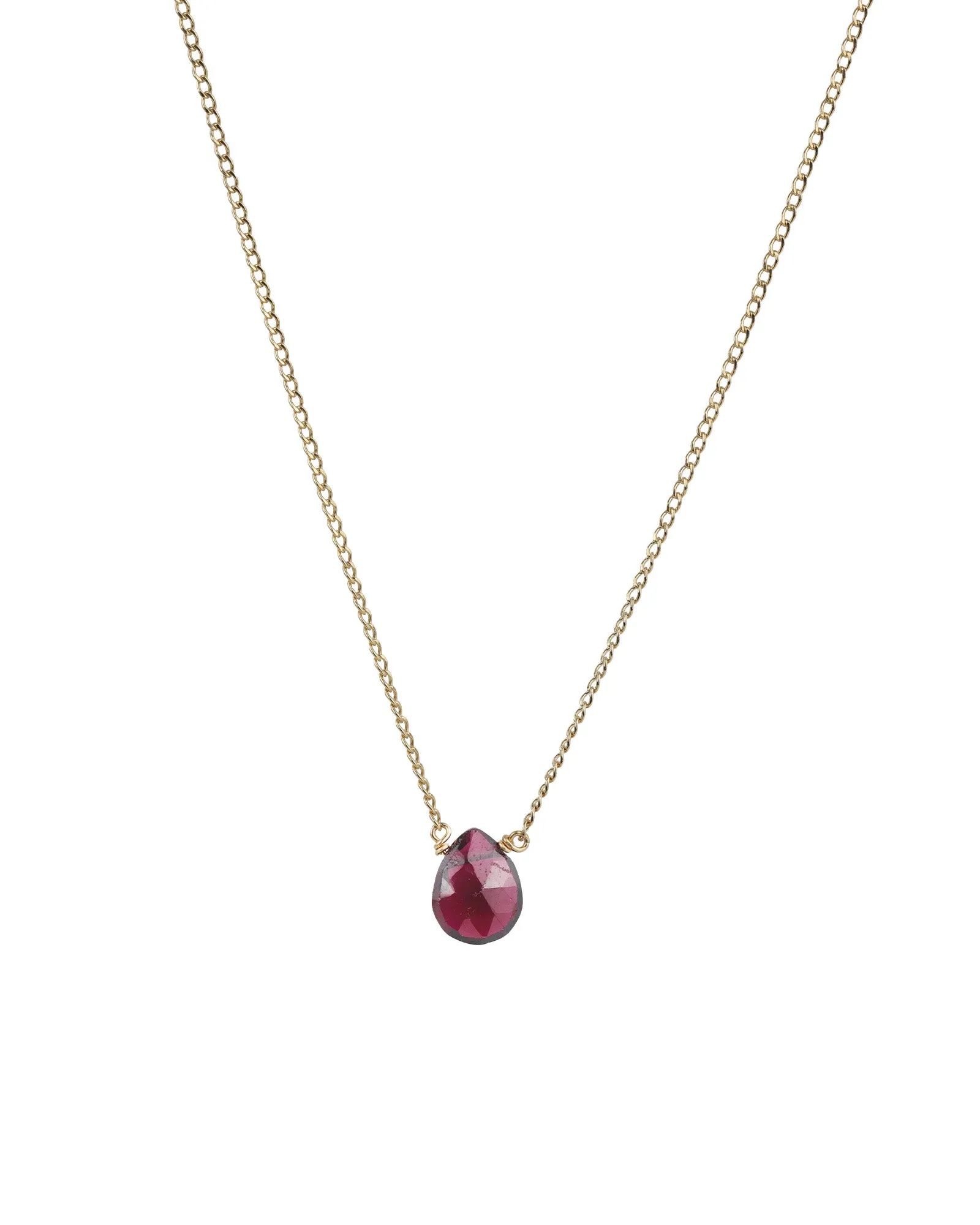 Pear Stone Curb Necklace