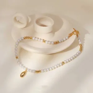 Pearl Bead Necklace -Gold Vermeil 