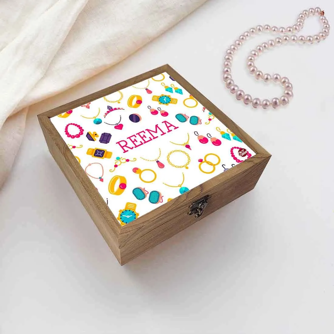 Personalized Box Jewelry Holder for Girls - Ring and Necklace