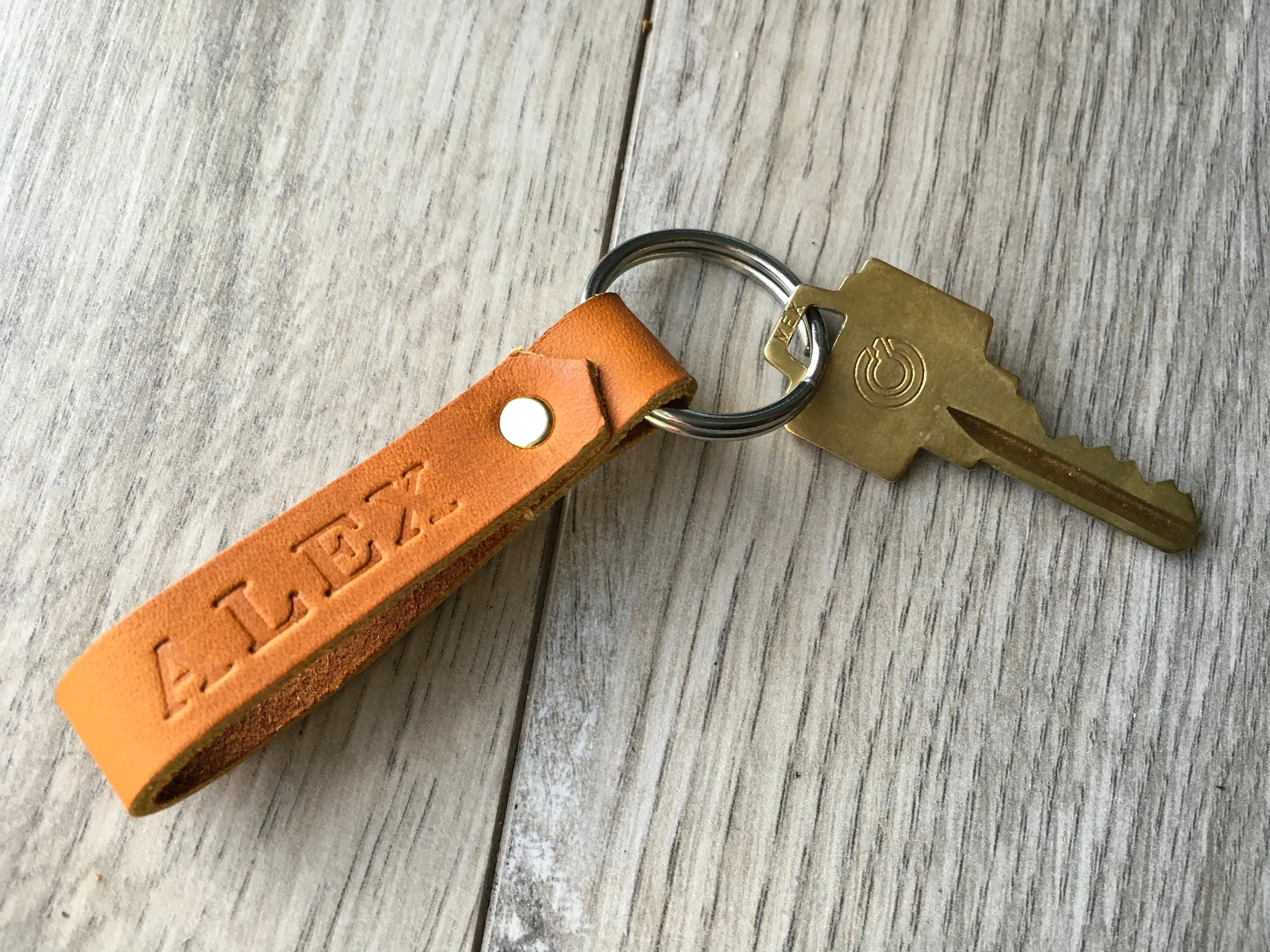 Personalized Leather Key chain,  Hand stamped personalized key fob, keychain gift, personalized gift idea, anniversary gift, wedding gift