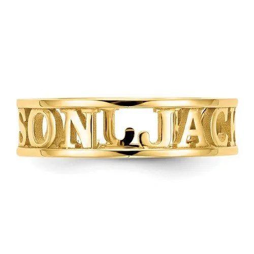 Personalized Name 14K Gold Ring