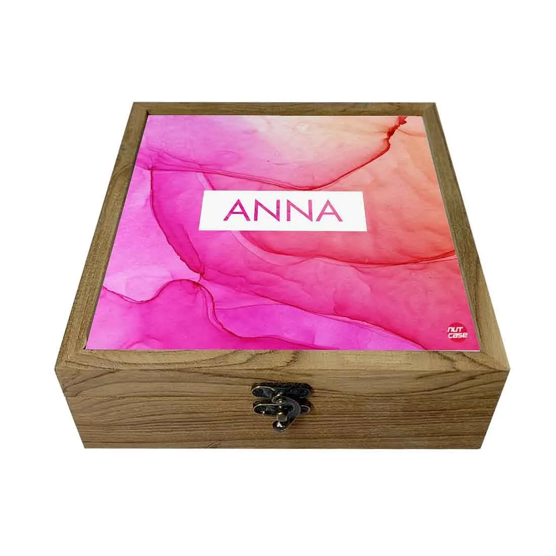 Personalized Ring Box Jewellery Organizer for Women - Pink Watercolor