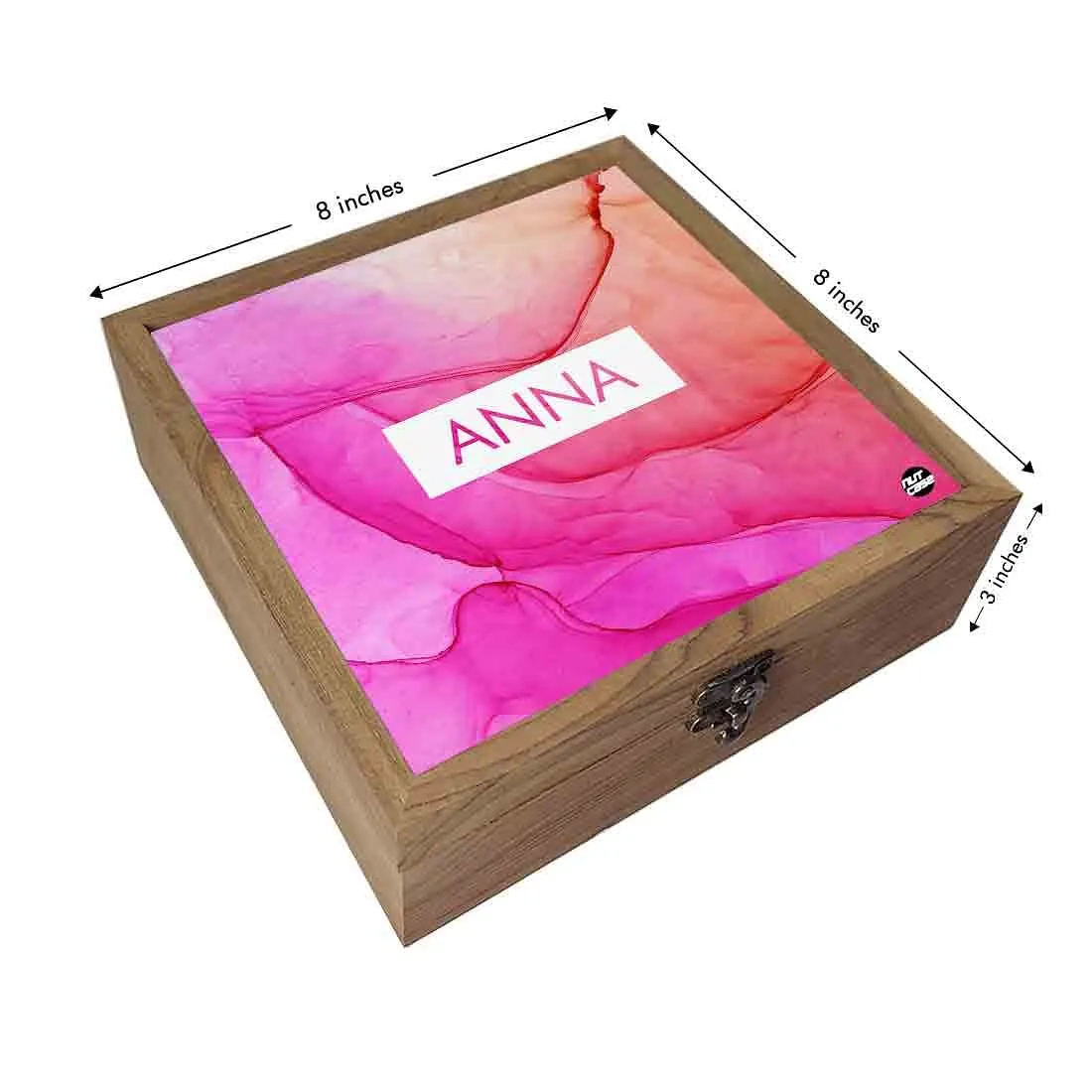 Personalized Ring Box Jewellery Organizer for Women - Pink Watercolor