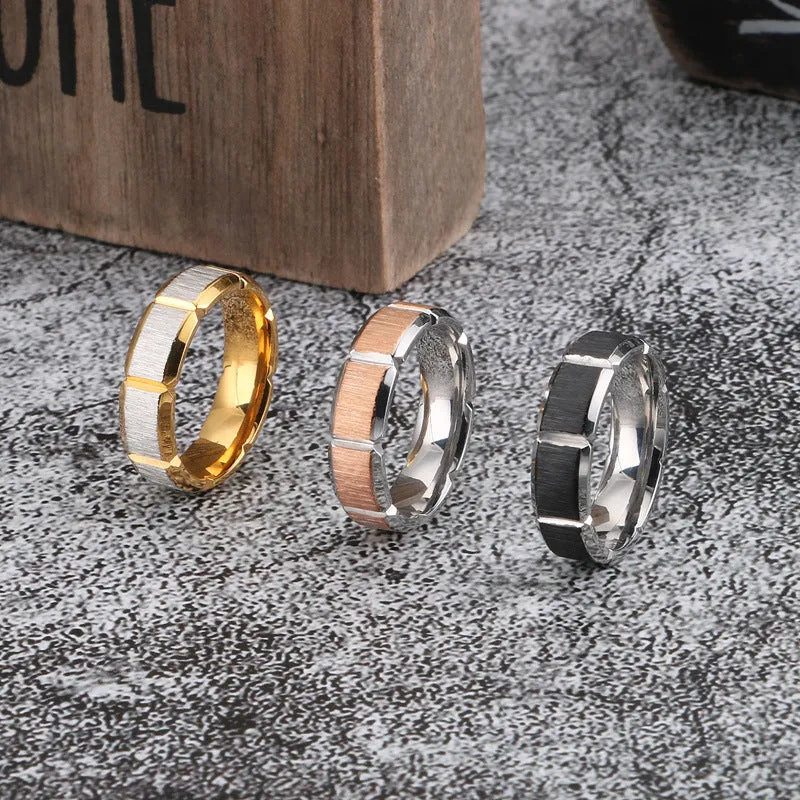 Personalized Titanium Steel Couple Rings - Japan and South Korea Inspired Stainless Steel Jewelry for Men and Women