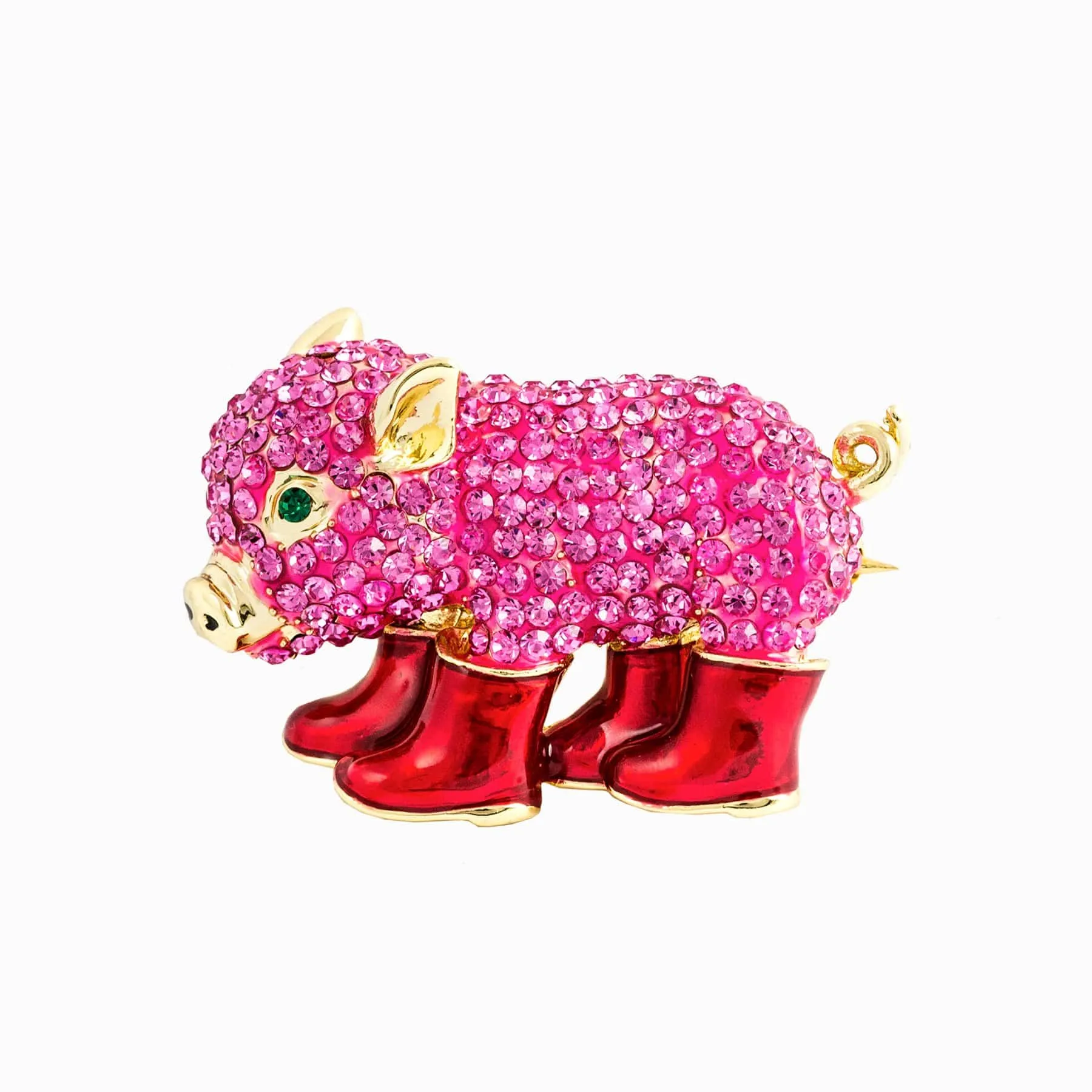 Piglet In Wellington Boots Brooch