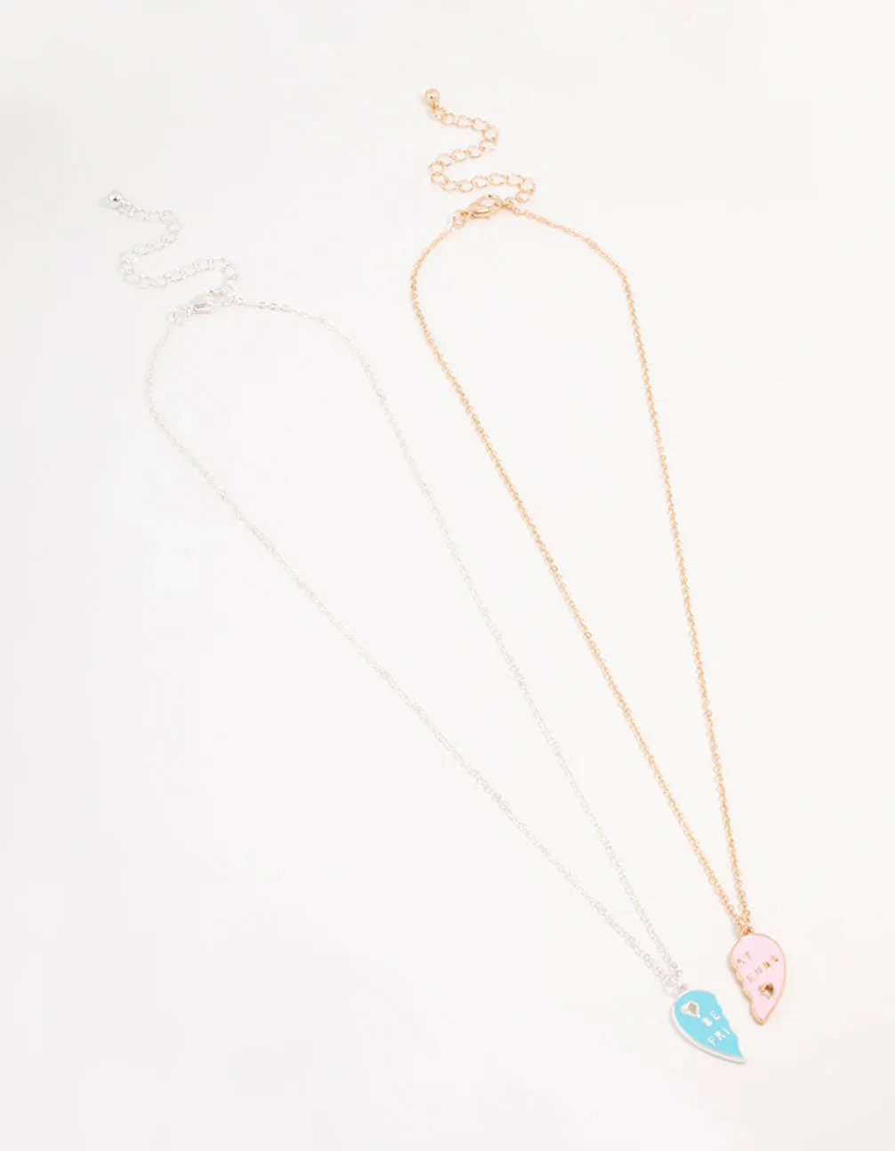 Pink & Blue Best Friend Necklaces 2-Pack