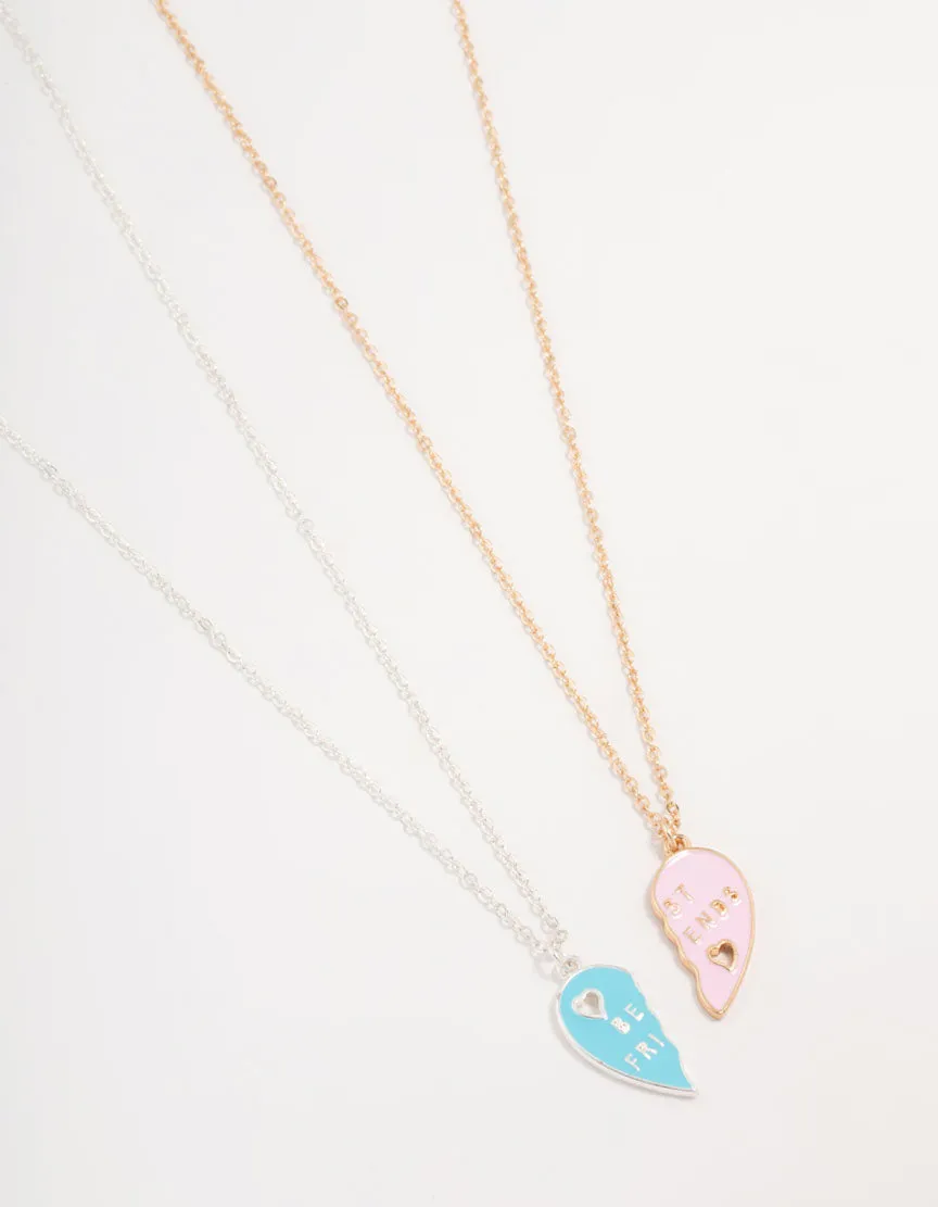 Pink & Blue Best Friend Necklaces 2-Pack