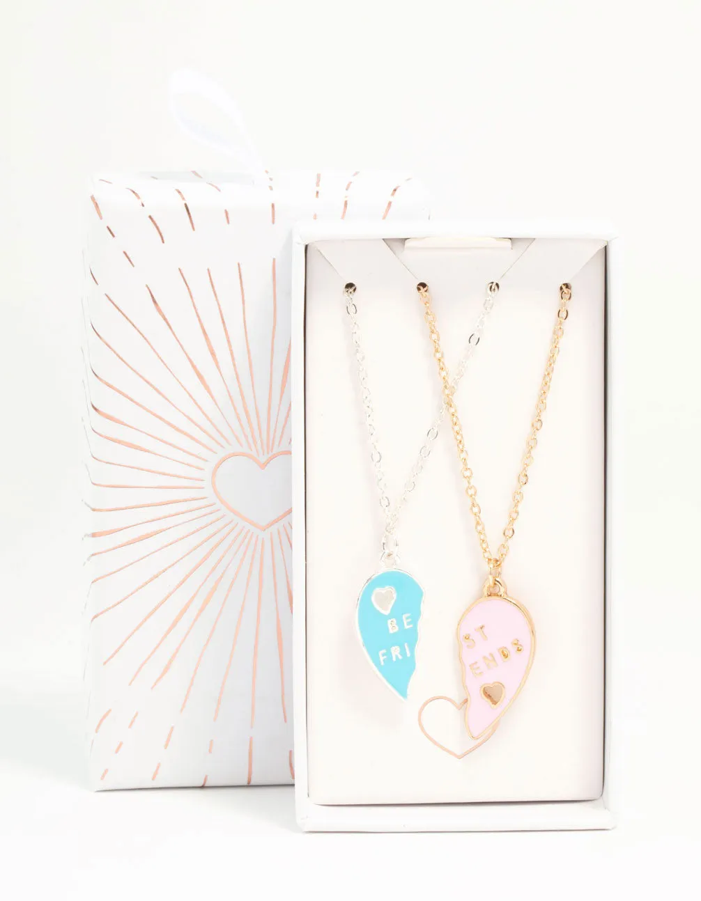 Pink & Blue Best Friend Necklaces 2-Pack