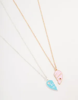 Pink & Blue Best Friend Necklaces 2-Pack