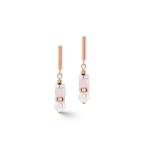 Precious Fusion Offset earrings rose gold-ice pink