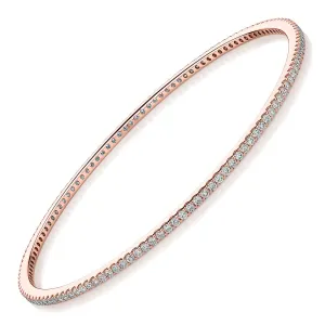 Premium Laboratory Created Diamond, 2 carat TW round brilliant bangle in 10 carat rose gold