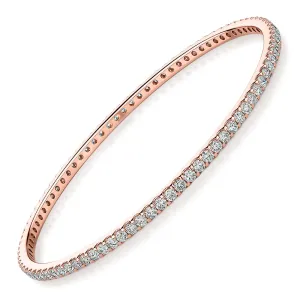 Premium Laboratory Created Diamond, 4 carat TW round brilliant bangle in 10 carat rose gold