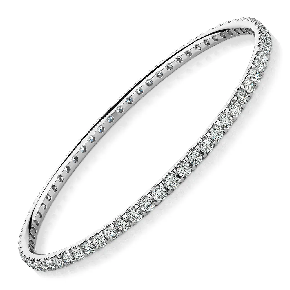 Premium Laboratory Created Diamond, 6 carat TW round brilliant bangle in 10 carat white gold