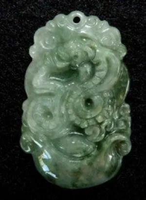 "Charming, Wealthy Snake" Jadeite Pendant (BJPZ-SNAKE)