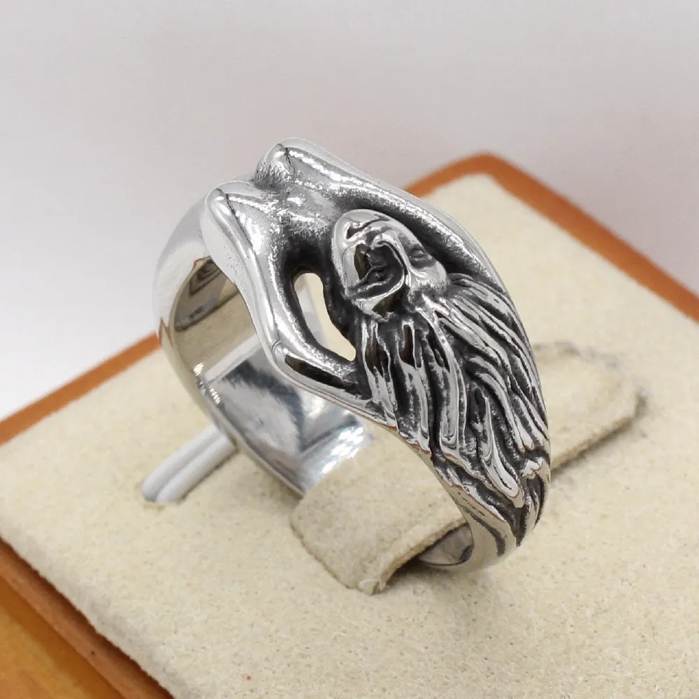 Retro Medusa Titanium Steel Rings for Men from Planderful Collection