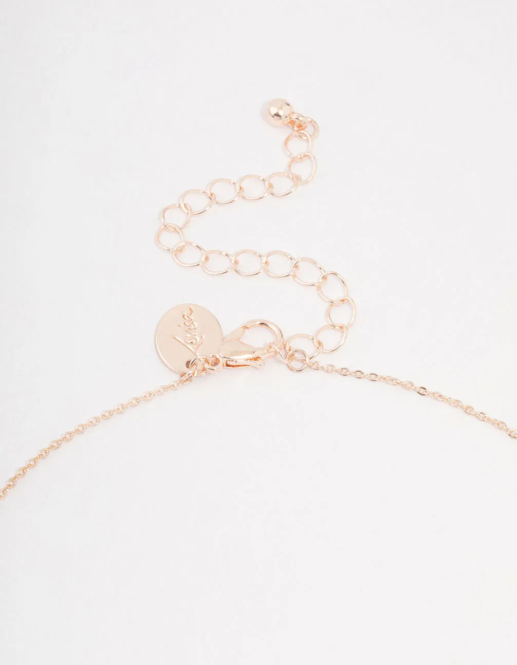 Rose Gold Plated Cubic Zirconia Flower Y-Necklace