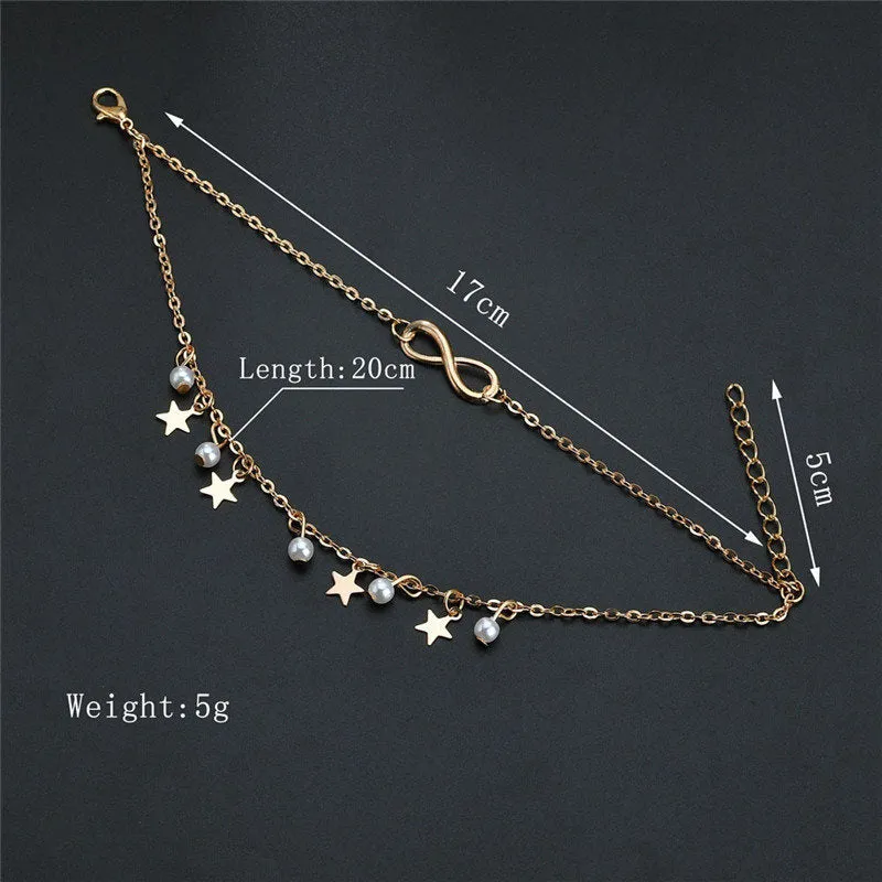 Round Tassel Star Bohemian Boho Anklet - Women's Zinc Alloy Foot Jewelry