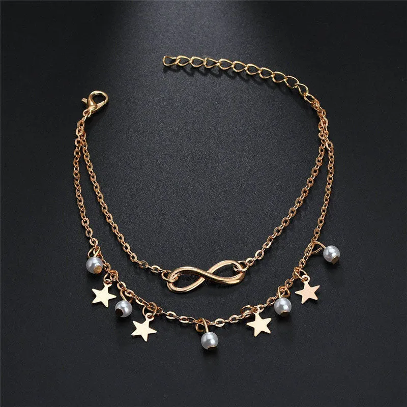 Round Tassel Star Bohemian Boho Anklet - Women's Zinc Alloy Foot Jewelry