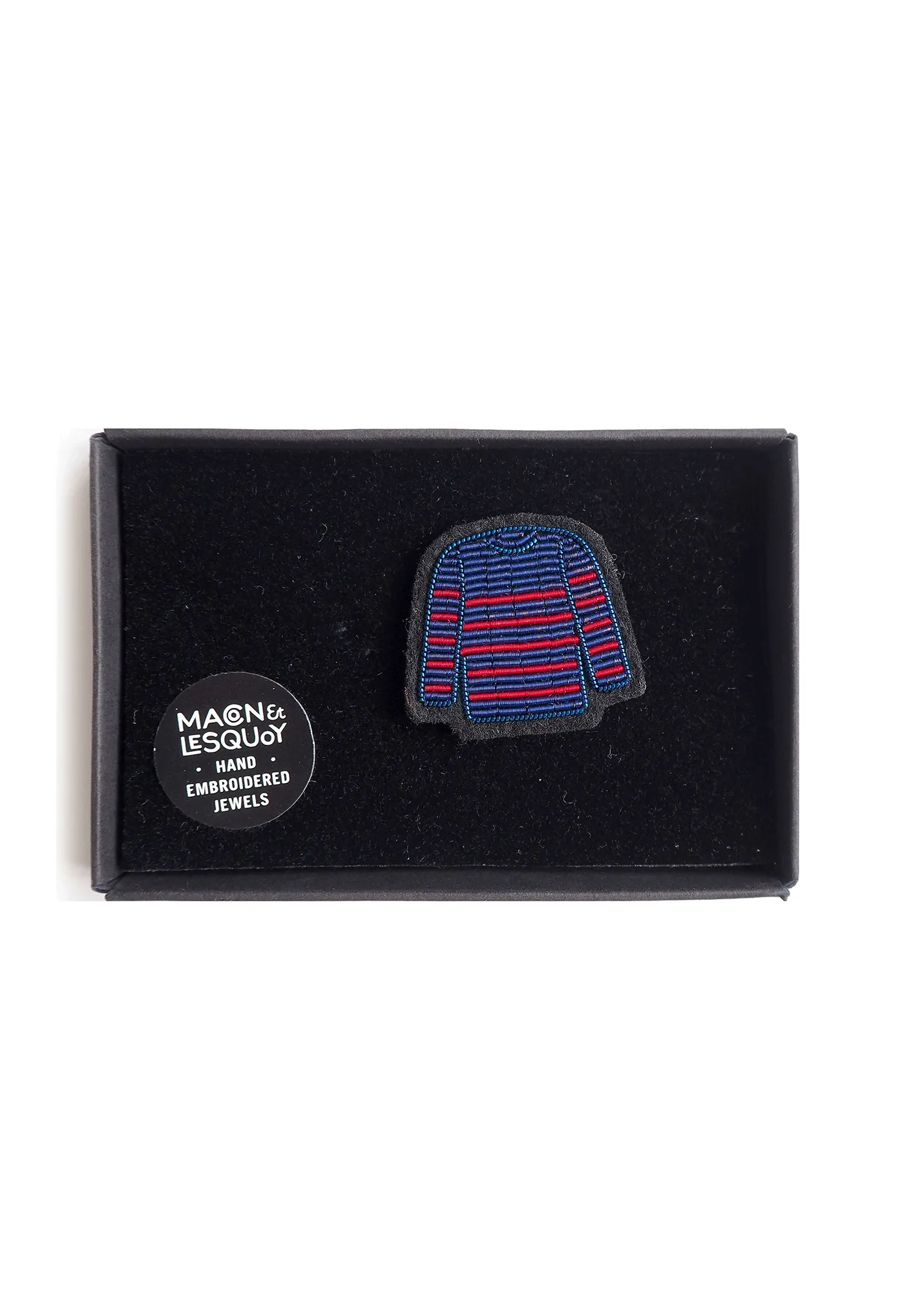 Sailor striped shirt embroidered brooch - SAINT JAMES x Macon & Lesquoy (BLEU/ROUGE)