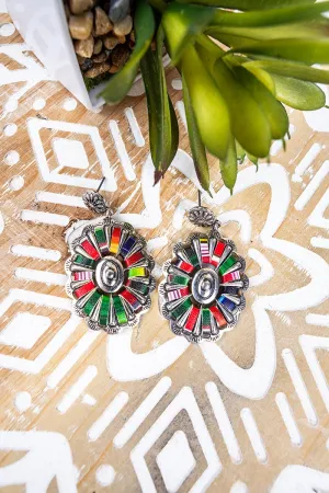 SALE! Multi Stitched Concho Earrings