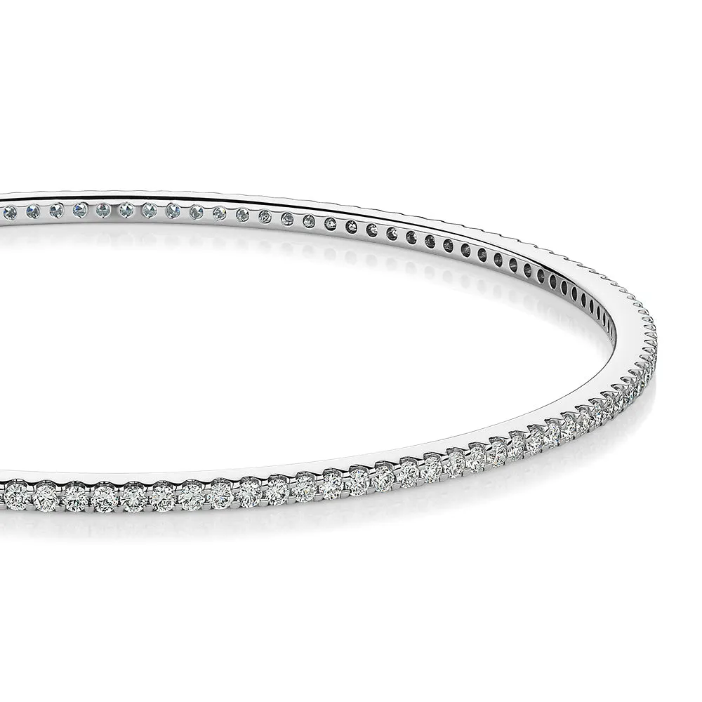 Signature Simulant Diamond 2 carat* TW round brilliant bangle in 10 carat white gold