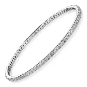 Signature Simulant Diamond 4 carat* TW round brilliant bangle in 10 carat white gold