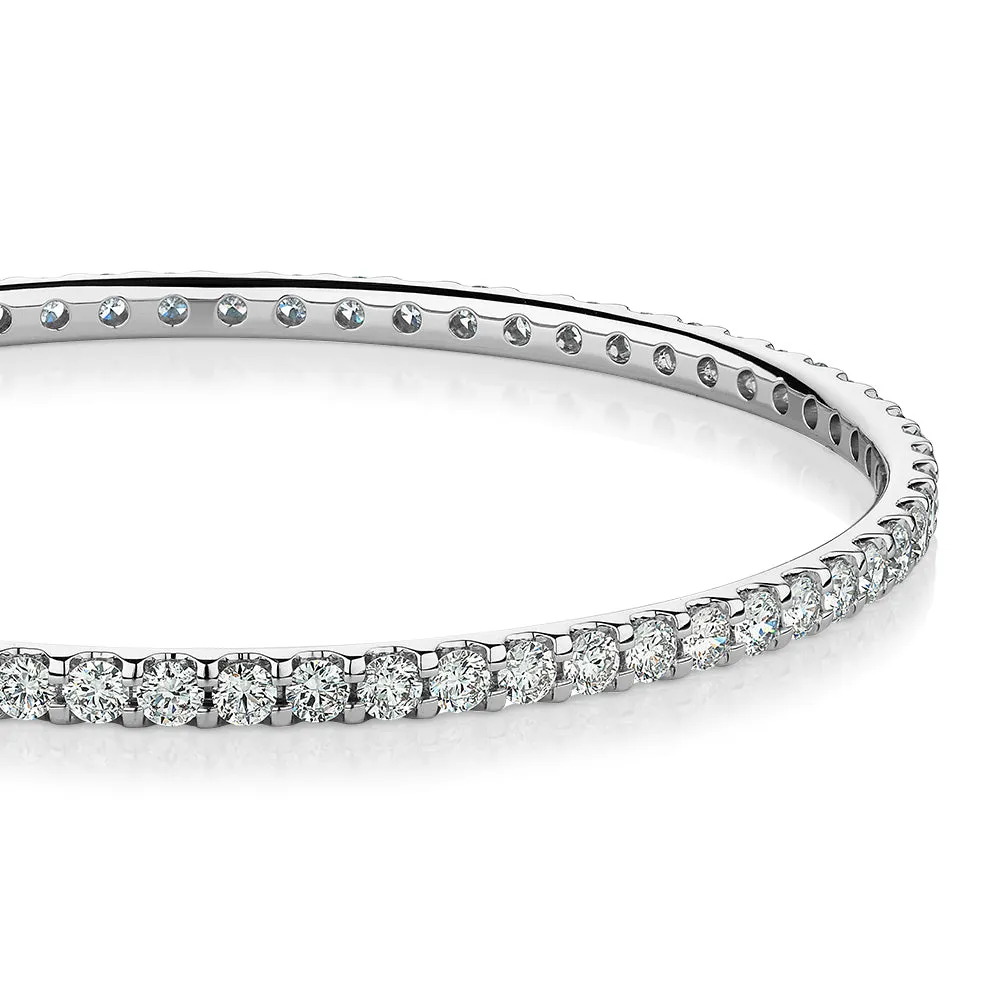 Signature Simulant Diamond 6 carat* TW round brilliant bangle in 10 carat white gold