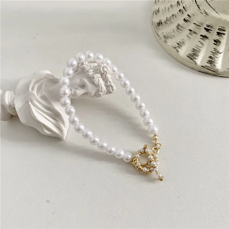 Simple And Fashionable French Retro Baroque Pearl Bracelet