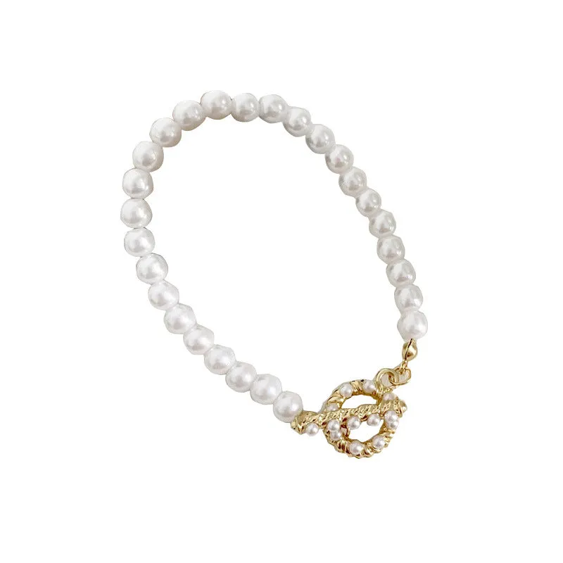 Simple And Fashionable French Retro Baroque Pearl Bracelet