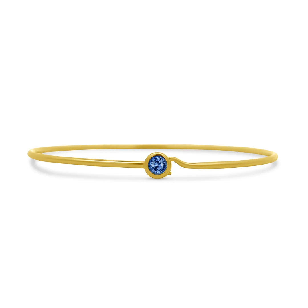 Single Gemstone Bezel Bangle