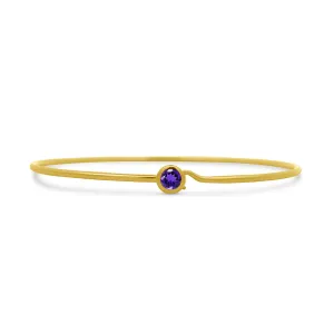 Single Gemstone Bezel Bangle