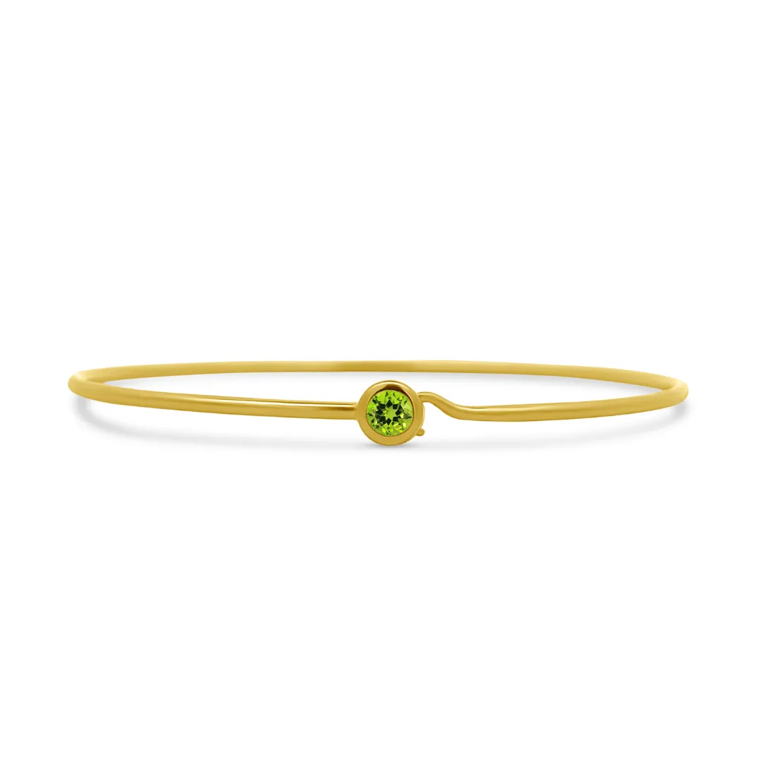 Single Gemstone Bezel Bangle