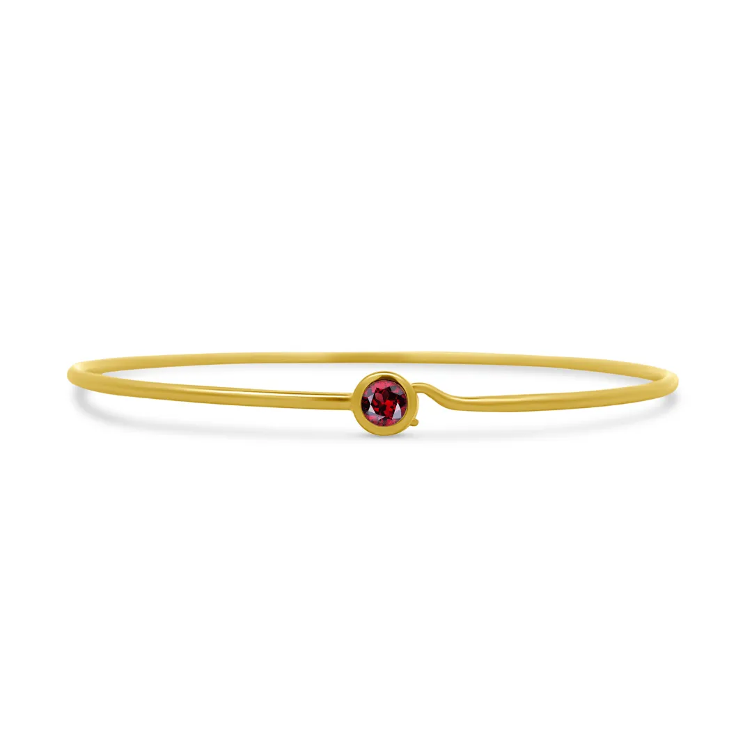 Single Gemstone Bezel Bangle