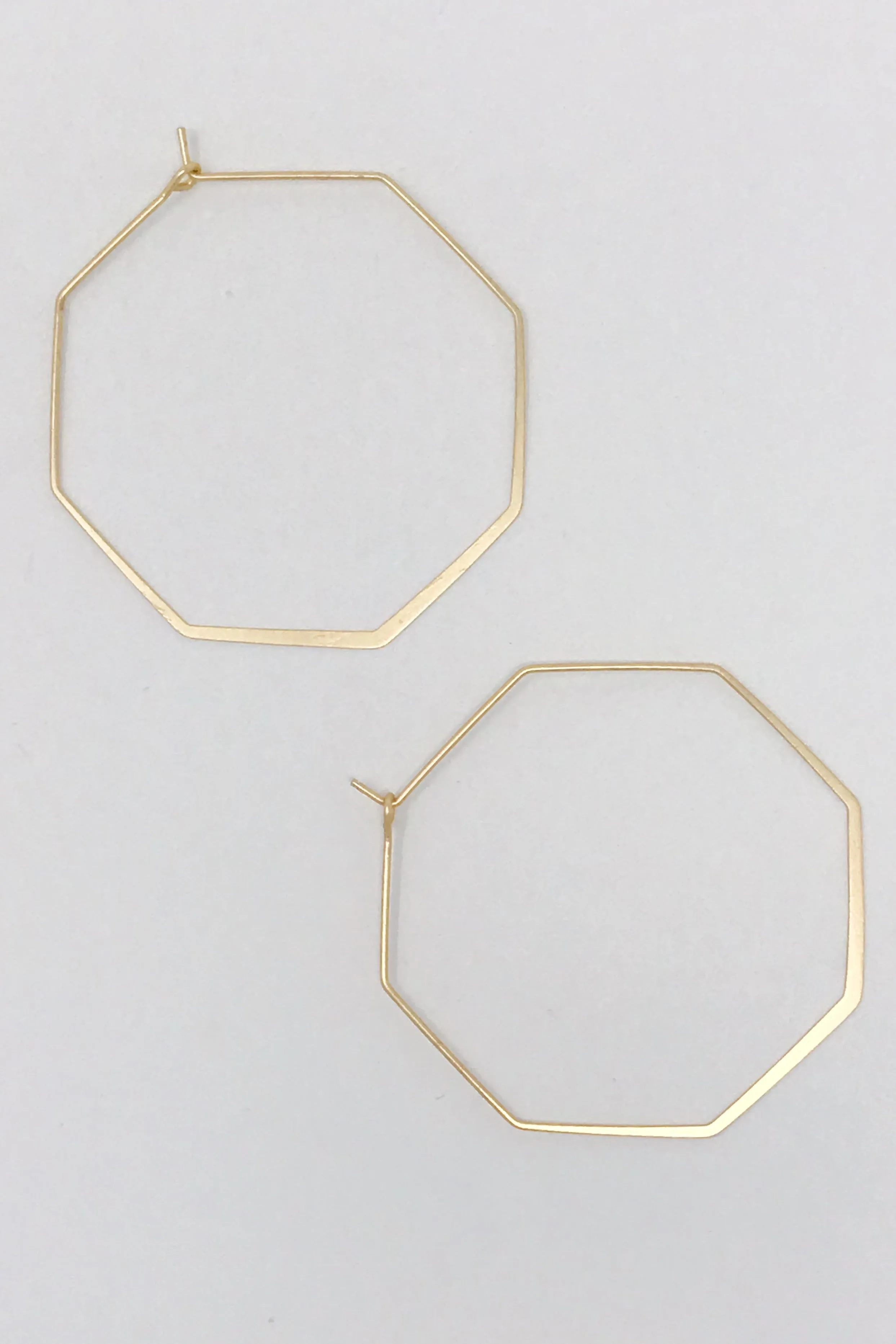 Smaller Stylish Octagon Wire Hoop Earrings