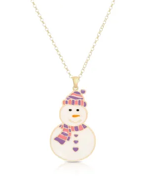 Snowman Pendant (Purple/Red)