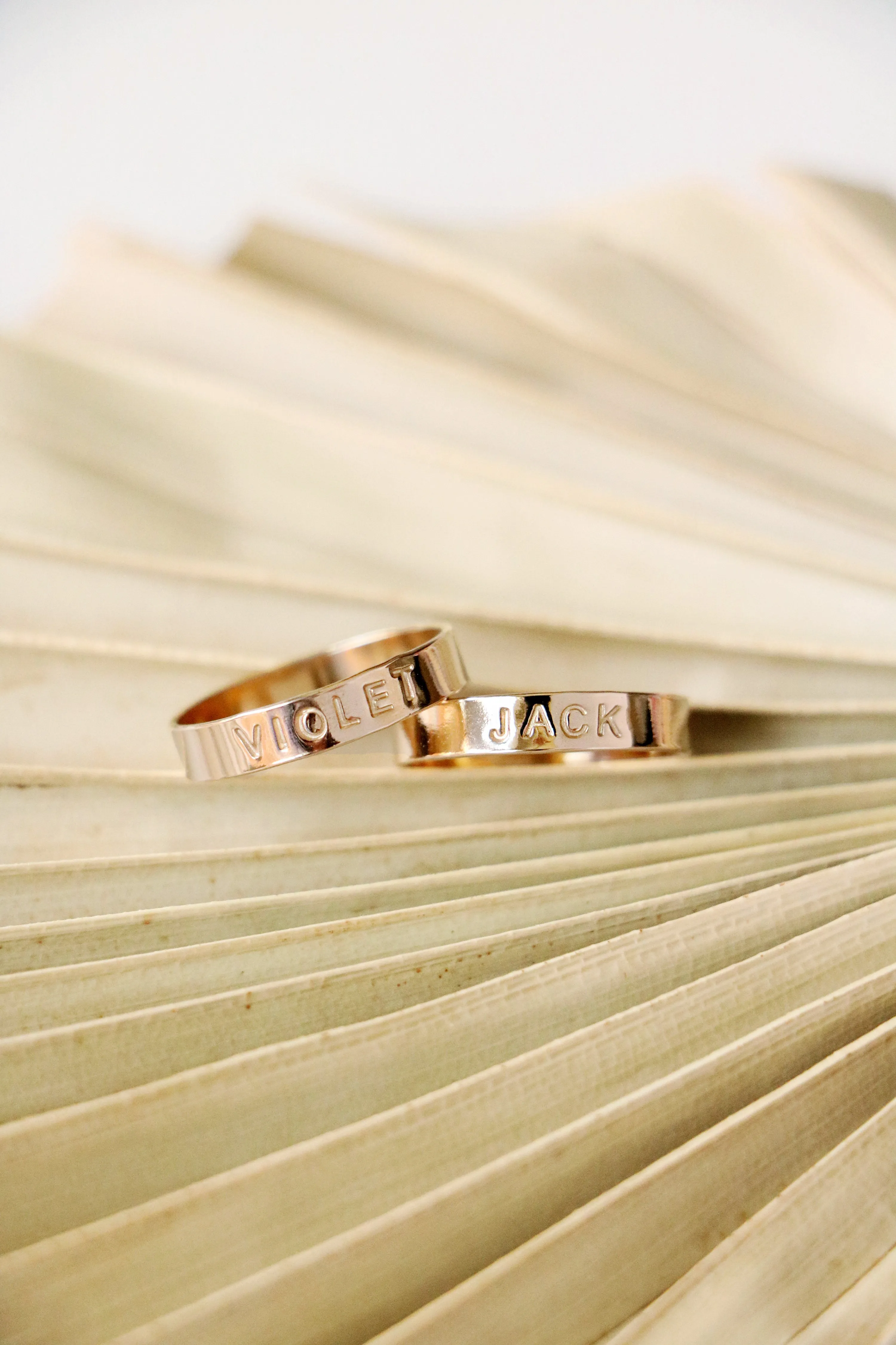 stacking name rings { gold filled }