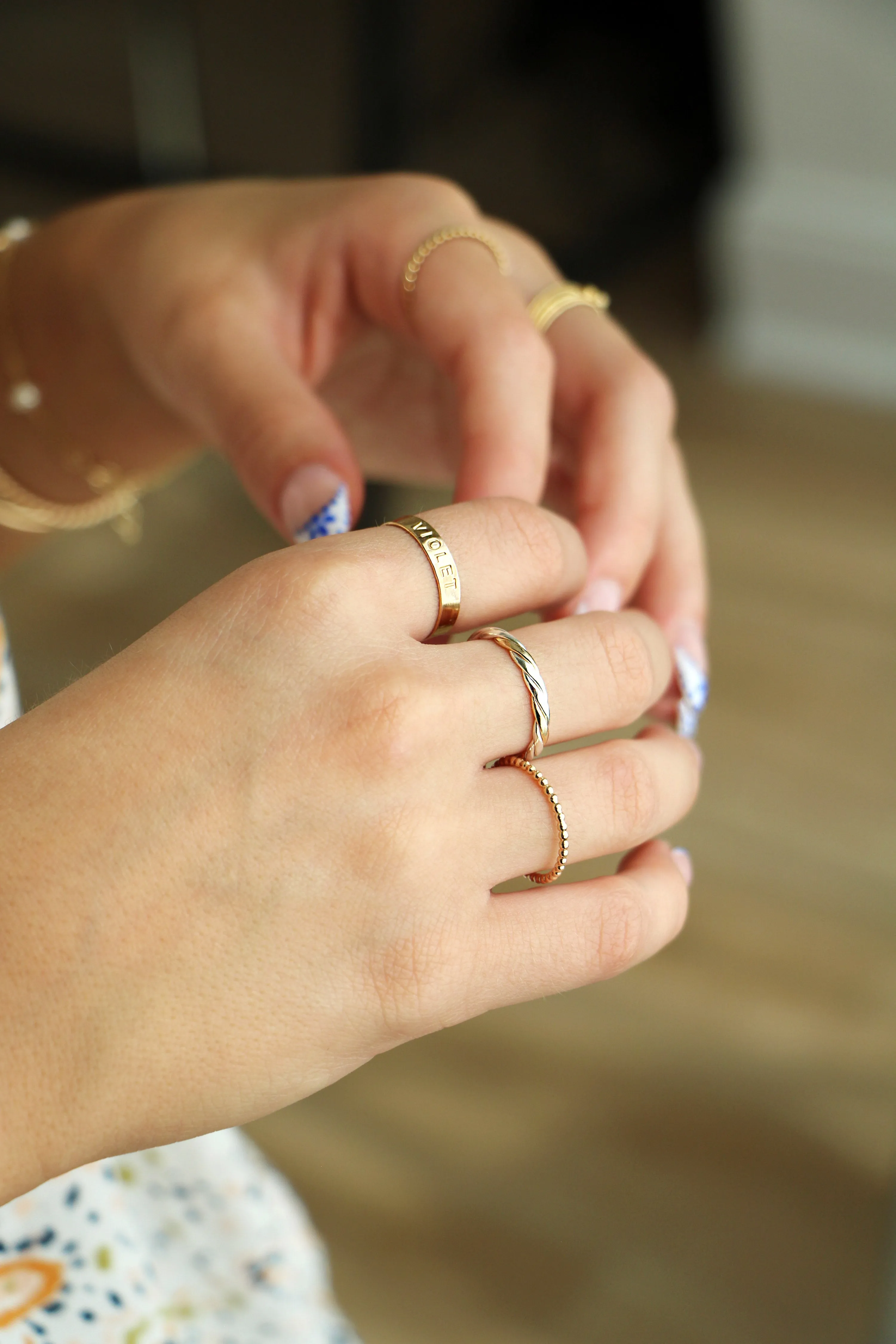 stacking name rings { gold filled }