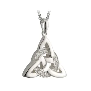 Sterling Silver Cz Celtic Knot Pendant