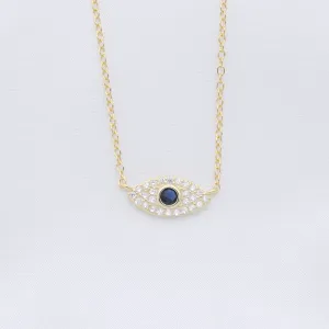 Sterling Silver Evil Eye Necklace - Gold