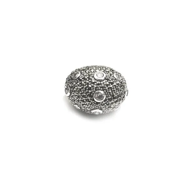 Sterling Silver Marcasite "Bubble" Dome Cocktail Ring