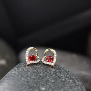 Stylish Latest Fashion Rose Gold-Plated Heart Shaped Studs Earrings for Women